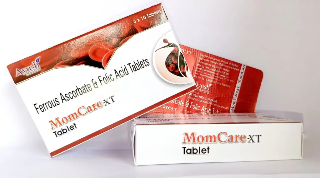 Momcare XT iron and folic acid tablet